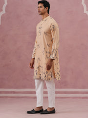 Mens Foil Printed Festive Kurta Pyjama Set