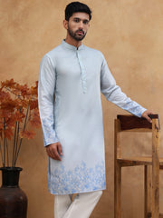Men S Cotton Blend Printed Kurta Pyjama