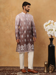 Printed Cotton Blend Kurta Pyjama Set