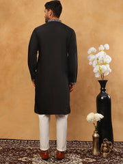 Embroidered Silk Blend Kurta Pyjama Set