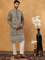 Men Ethnic Embroidered Kurta Pyjama Set