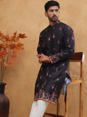 Cotton Blend Printed Straight Kurta Pyjama