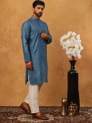 Festive Cotton Blend Printed Kurta Pyjama Set