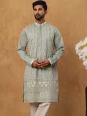 Classic Silk Blend Embroidered Kurta Pyjama Set