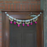 Handmade Lotus Toran/Multicolor String Toran with Beads for Indian Diwali Decorations