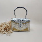Adwita - Dual Tone Brass Carved Clutch for Women