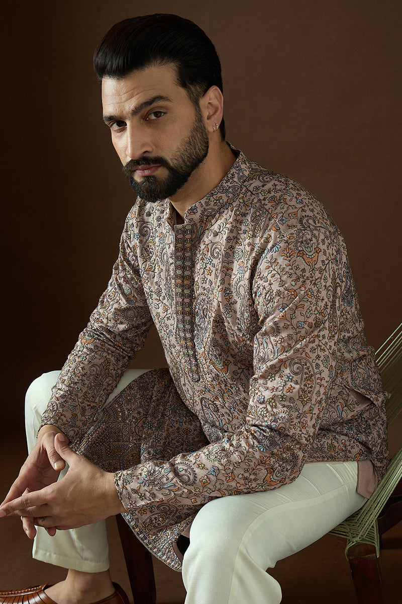 Multi Polyster Solid Embroidered Straight Kurta Sets