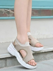 Shoetopia - Lightweight Comfortable Daily Wear & Trendy Flatforms Beige Sandals for Women & Girls
