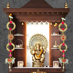 Velvet Handmade Wall Decor Shubh labh hangings toran with Jhumki Cow Hanging for Home Decor,Diwali Décor  (2 Pcs )