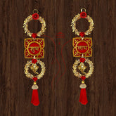 Golden Shubh Labh Door Hangings,Side Door Hangings,Toran for Home Decoration, Mandir, and Diwali Décor 1 Pair