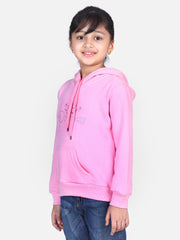 Girls Pink Crystal Princess embellished Winter Hoodie