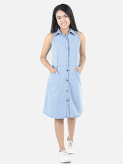 فستان جينز أزرق فاتح للبنات