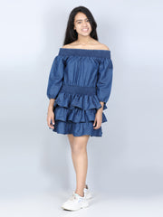 فستان جينز للبنات بطبقات