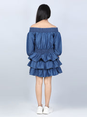 فستان جينز للبنات بطبقات