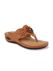 Shoetopia - Womens & Girls Tan Brown Embellished Sandals