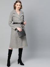 athena women grey melange solid overcoat 1