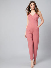 athena women rose solid basic jumpsuit 1