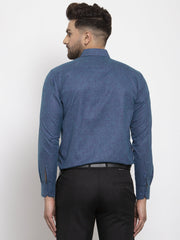 Blue Men's Cotton Solid Button Down Formal Shirts ( SF 753Teal )