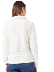 athena women white solid sweatshirt