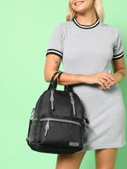 Haute Sauce - Solid Casual Backpack with Zip Lock For Women
