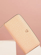 محفظة عادية منقوشة بسحاب للإغلاق للنساء