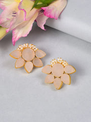 SOHI - Gold Plated Designer Stone Earrings