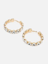 SOHI - Gold Plated Party Designer Stone Hoop Earring For Women