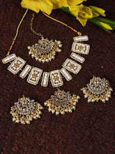 SOHI - WHITE NECKLACE WITH MAANGTIKA & EARRING SET