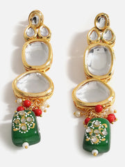 SOHI - Gold Plated Designer Kundan Party Necklace, Earring and Maang Tikka Set