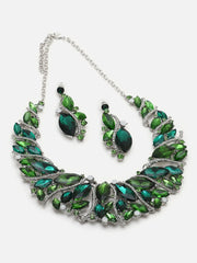 SOHI - Gold Plated Designer Stone Party Necklace and Earring Set