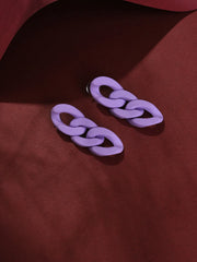 قرط أذن مطلي بالذهب بتصميم متدلي