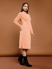 athena women high neck bodycon midi dress