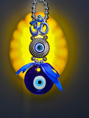 Blue And White Evil Eye Om Wall Decor