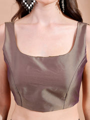 Two tone gold and champagne colour tafetta sleeveless blouse