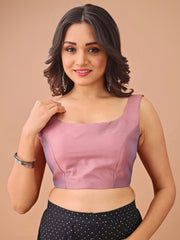 Two tone pink colour tafetta sleeveless blouse