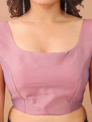 Two tone pink colour tafetta sleeveless blouse