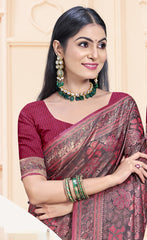 Dazzling Green Color Satin Silk Saree