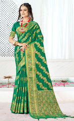 Beautiful Sky Blue Color Banarasi Silk Saree