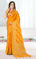 Beautiful Sky Blue Color Banarasi Silk Saree