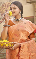 Deep Light Green Color Cotton Silk Saree