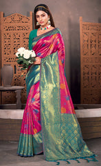 Attractive Pink Color Kanjivaram Silk Saree