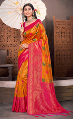 Attractive Pink Color Kanjivaram Silk Saree