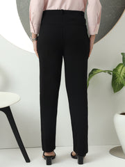 women smart loose fit high rise wrinkle free formal trousers