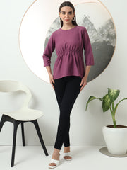 womens cool stylish round neck solid plain top
