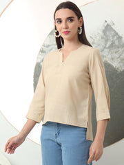 self designed v neck regular sleeve top for women 2