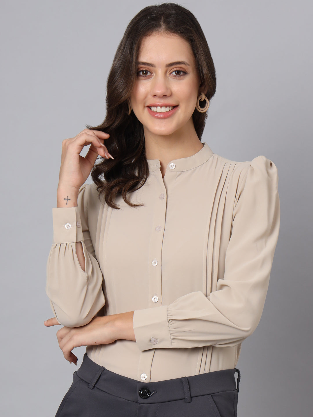 womens pleated formal shirts 4