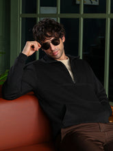 Panel-Stitch Knit Sweatshirt