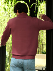 Panel-Stitch Knit Sweatshirt