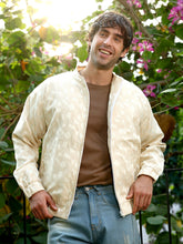 Mozaic-Jacquard Bomber Jacket