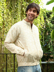 Mozaic-Jacquard Bomber Jacket